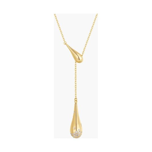 Gold Single-Slide Teardrop Necklace