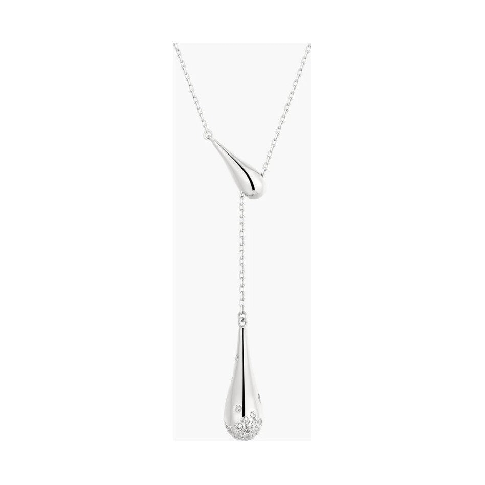 Silver Single-Slide Teardrop Necklace