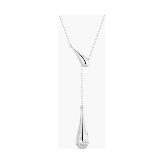 Silver Single-Slide Teardrop Necklace