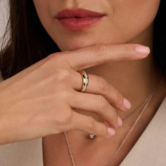 Layered Zirconia Ring, size 56.