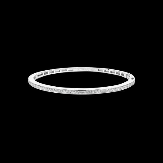 Classic Zirconia Bangle Silver, medium.