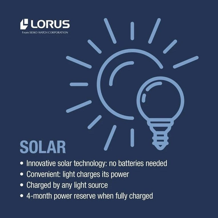 Lorus Solar Blue Dial Bracelet Watch