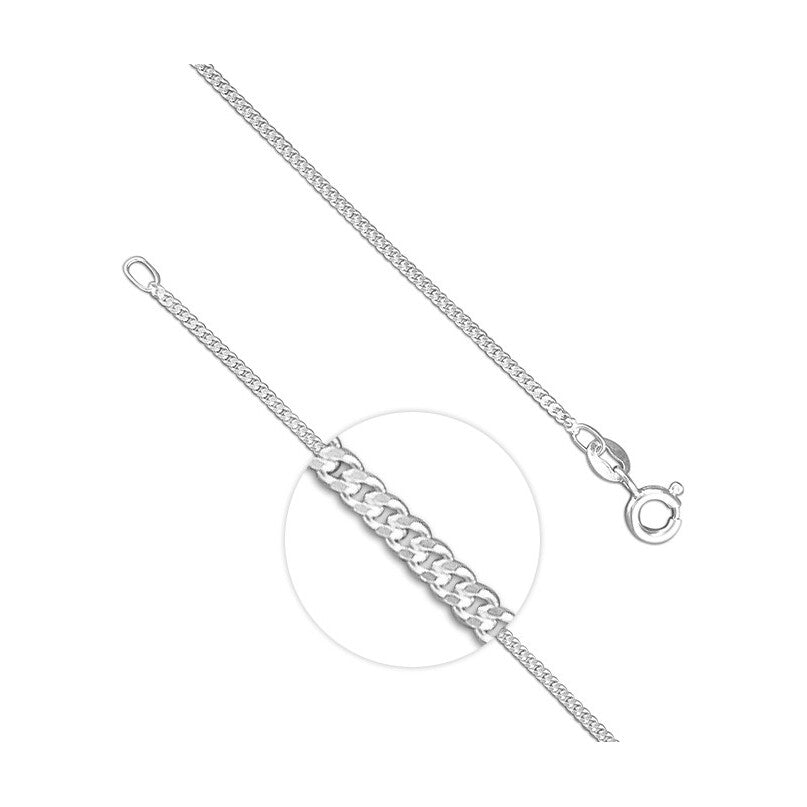Sterling Silver Chain, 51cm/20in light diamond-cut curb