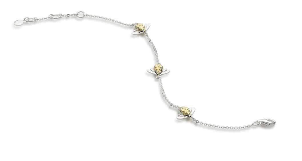 Silver bee station bracelet