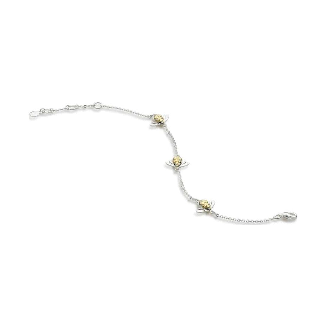 Silver bee station bracelet