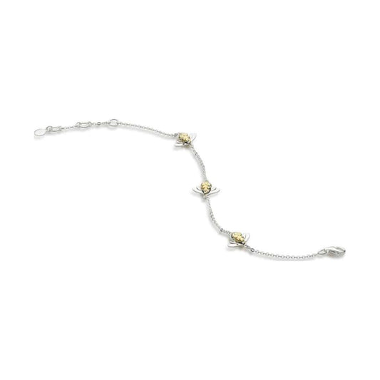 Silver bee station bracelet