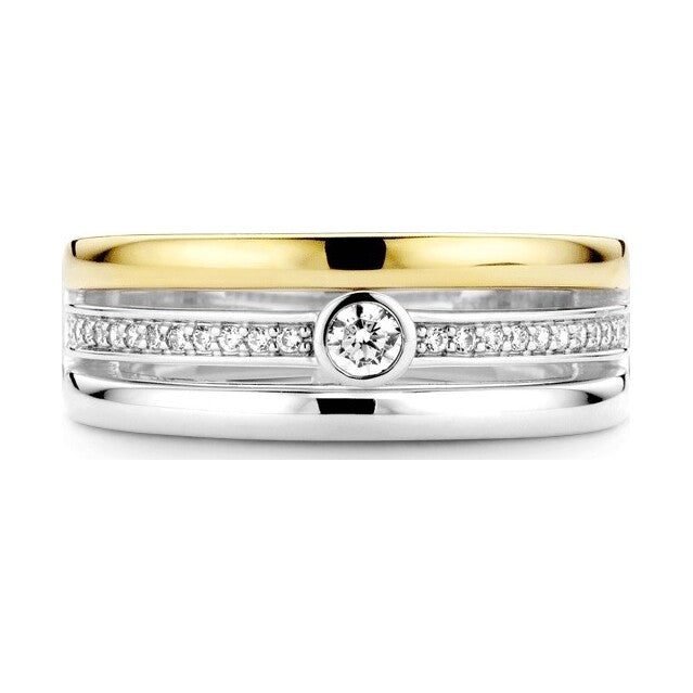 Triple Band Ring with stone, size 62