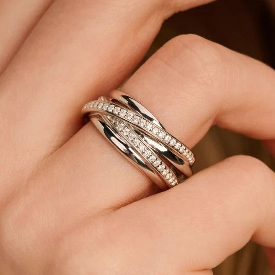 Zirconia Crossover Ring - M, size 62