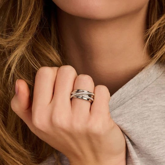 Zirconia Crossover Ring - M, size 62