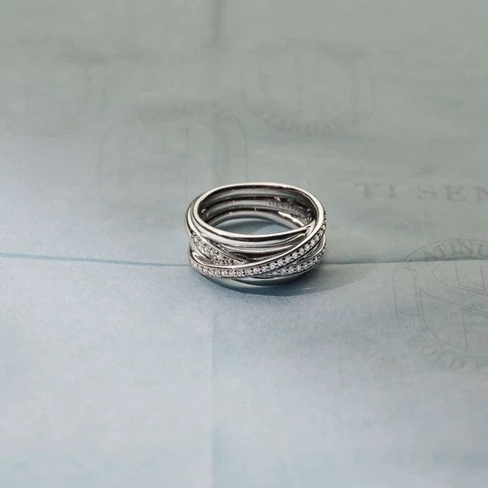 Zirconia Crossover Ring - M, size 62