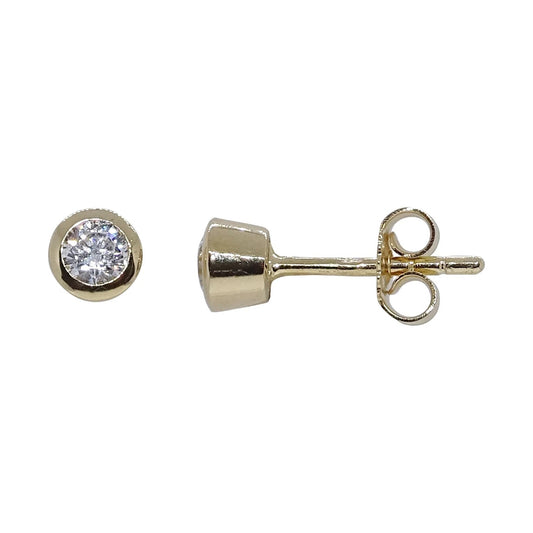 9ct gold cubic zirconia stud earrings