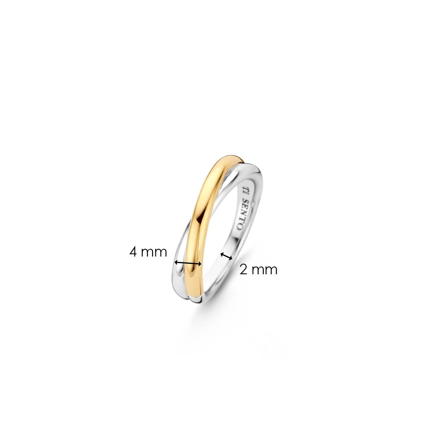Bicolor Crossover Ring - XS model, size 56.