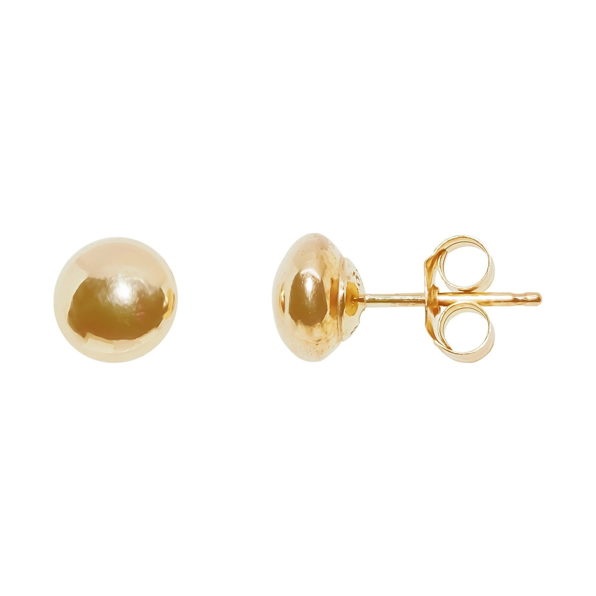 9ct gold 5mm bouton stud earrings