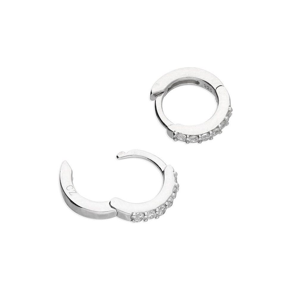 10mm Cubic zirconia small hinged hoop