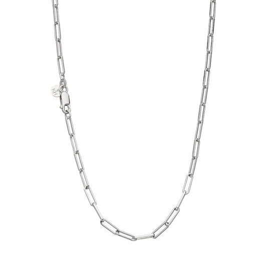 Revival Paperclip Link Chain Necklace – 17″ - necklaces rhodium-plated silver necklace