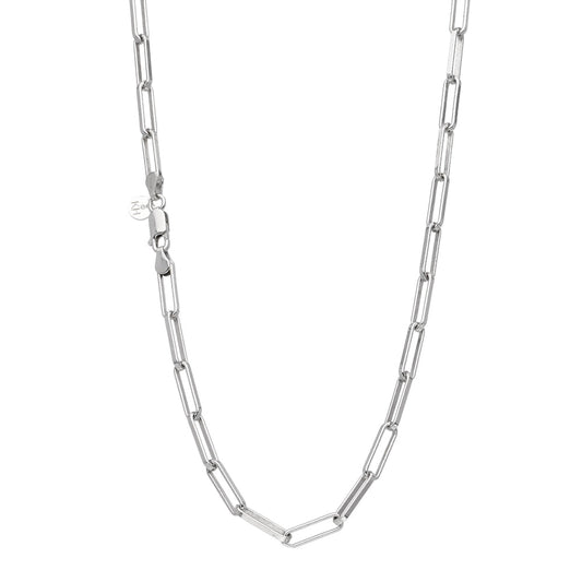 Revival Paperclip Grande Chain Necklace – 18″ - necklace. rhodium-plated silver,