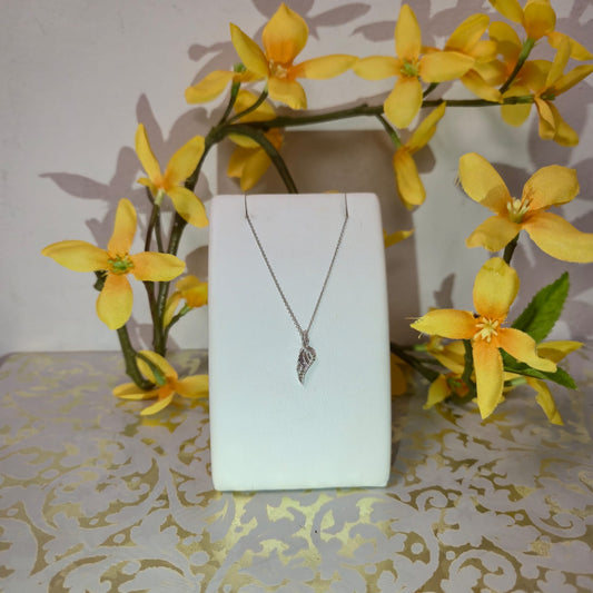 9ct White Gold Angel Wing Necklace on 18 inch chain