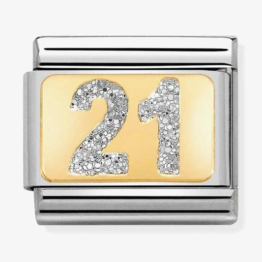 Nomination 21 Glitter Link in 18ct Yellow Gold - Gold