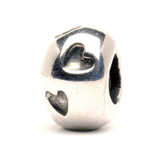 Trollbeads Heart Print Silver Bead